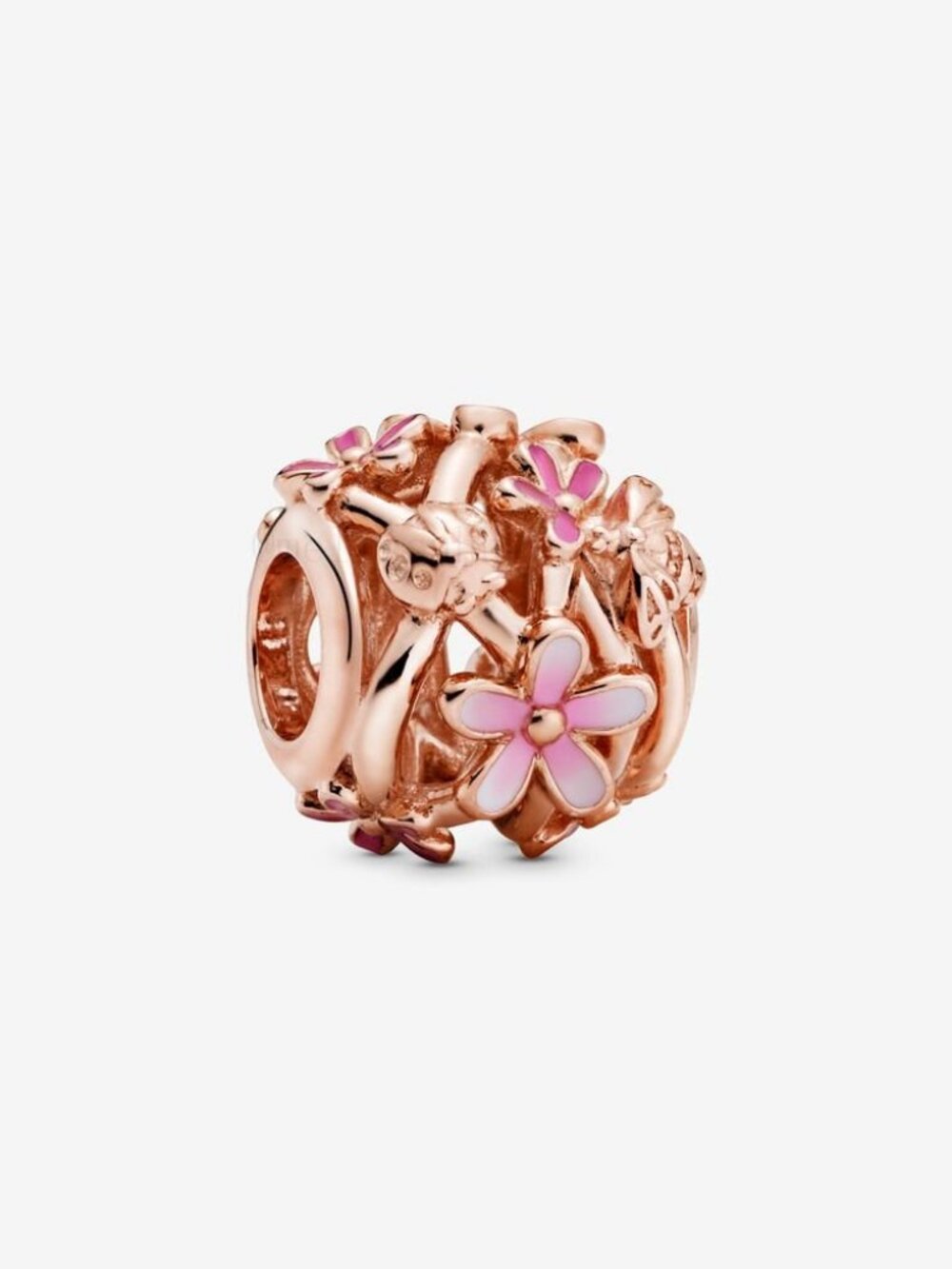 Pandora Openwork Pink Daisy Flower Charm